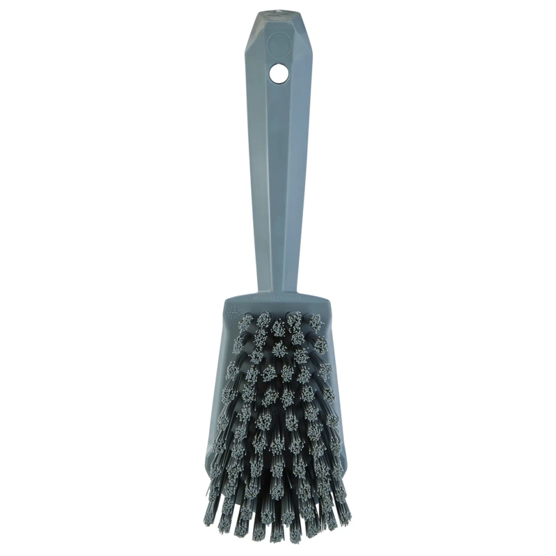 Vikan Hard Bristle Grey Scrubbing Brush Grey, 36 mm Bristle Length, Polyethylene Terephthalate Bristle Material 419288