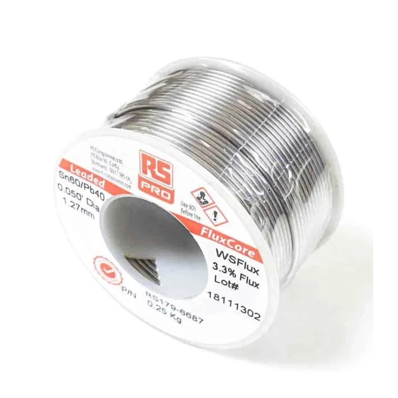 RS PRO Lead Solder Wire 0.7 mm Diameter Water-Soluble Flux 183°C Melting Point 250 g 179-6685