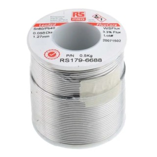 RS PRO Lead Solder Wire 1.27 mm Diameter, 40% Lead, 60% Tin, 183°C Melting Point 179-6688
