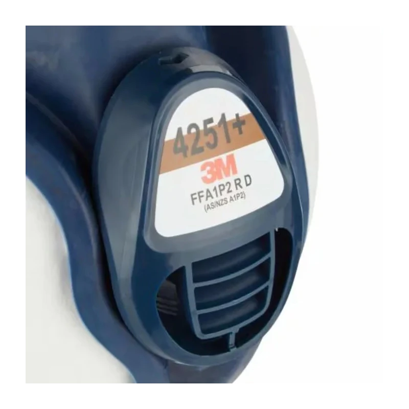 3M 4000+ Series Half Mask Respirator, Blue and White Thermoplastic Elastomer, Size One Size 4251+