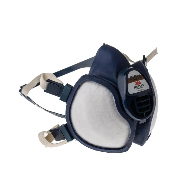 3M 4000+ Series Half Mask Respirator, Blue and White Thermoplastic Elastomer, Size One Size 4251+