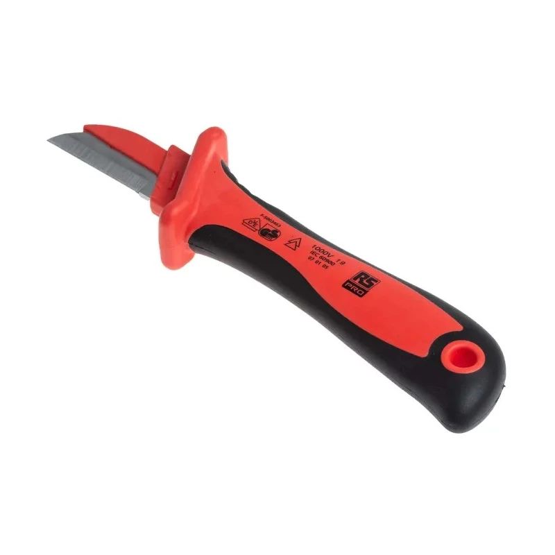 RS PRO Insulated Stainless Steel VDE 1000V Approved Cable Knife, 44 mm Blade Length, 220 mm Overall Length 192-3674