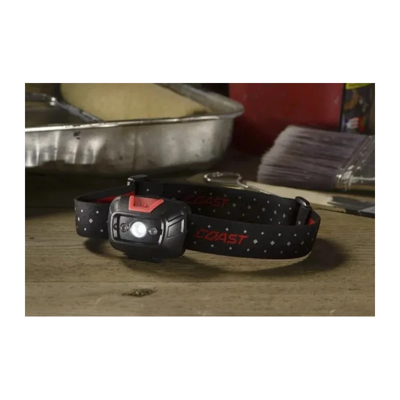 Coast LED Head Torch Dual-Colour White & Red Beam AAA Battery Powered IPX4 330 lm 38m Beam Distance FL19