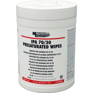 MG Chemicals Electronics Cleaner Wipes Tub 8241-110, 70/30 Isopropyl Alcohol, 110 Non-Woven Polyester Wipes 15x20 cm 8241-110