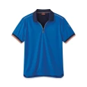 Parade Blue Polyester Short Sleeve Polo Shirt with YKK Zip Closure OLLEY 17OLLEY*1452TXXXL