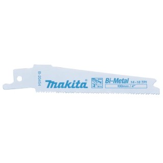 Makita Reciprocating Saw Blade 5-Piece 100mm Bi-Metal, 18 Teeth Per Inch B-20454