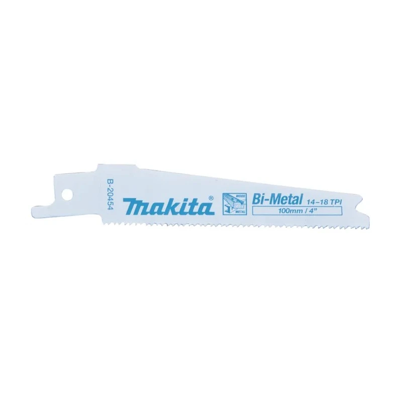 Makita Reciprocating Saw Blade 5-Piece 100mm Bi-Metal, 18 Teeth Per Inch B-20454