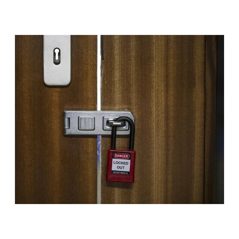 RS PRO Red 1-Lock Safety Lockout Nylon and Aluminium Padlock 6.35 mm Shackle Diameter 38 mm Shackle Length 196-3765