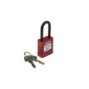RS PRO Red 1-Lock Safety Lockout Nylon and Aluminium Padlock 6.35 mm Shackle Diameter 38 mm Shackle Length 196-3765