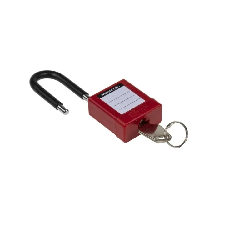 RS PRO Red 1-Lock Safety Lockout Nylon and Aluminium Padlock 6.35 mm Shackle Diameter 38 mm Shackle Length 196-3765