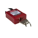 RS PRO Red 1-Lock Safety Lockout Nylon and Aluminium Padlock 6.35 mm Shackle Diameter 38 mm Shackle Length 196-3765
