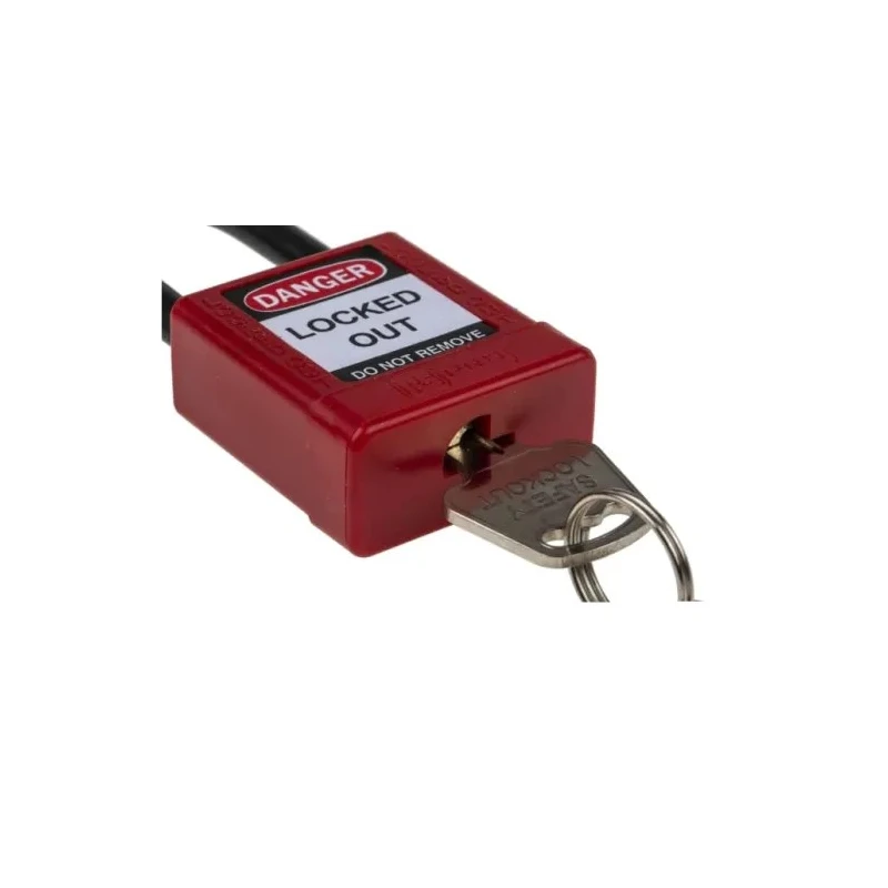 RS PRO Red 1-Lock Safety Lockout Nylon and Aluminium Padlock 6.35 mm Shackle Diameter 38 mm Shackle Length 196-3765