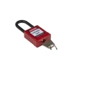 RS PRO Red 1-Lock Safety Lockout Nylon and Aluminium Padlock 6.35 mm Shackle Diameter 38 mm Shackle Length 196-3765