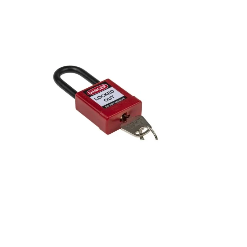 RS PRO Red 1-Lock Safety Lockout Nylon and Aluminium Padlock 6.35 mm Shackle Diameter 38 mm Shackle Length 196-3765
