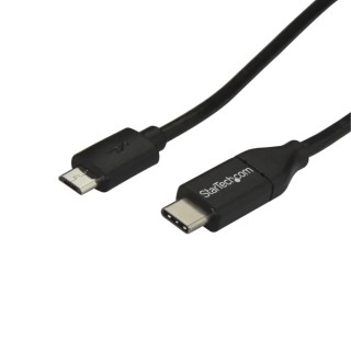 StarTech.com USB 2.0 Male USB Type C to Male Micro USB Type B Cable Black 1m USB2CUB1M