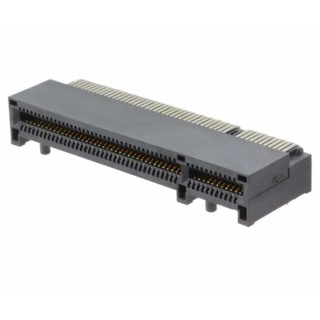 Samtec PCIe Series Vertical Edge Connector Female, Surface Mount, 164 Contacts, 1 mm Pitch, 1 Row, Solder PCIE-164-02-S-D-RA