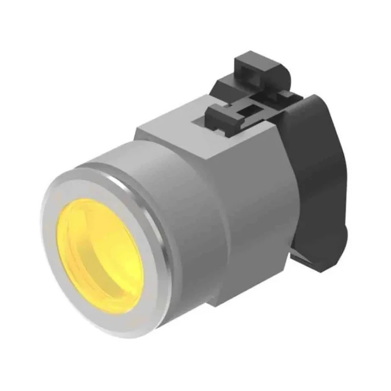 EAO Panel Yellow LED Pilot Light 100mA, 704 Series, 31mm Cutout, IP65, Round, Metal Body, Aluminium Bezel 0704.006.418.