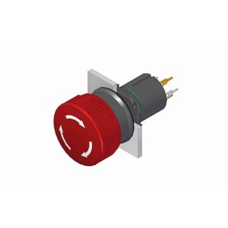 EAO 51 Series Maintained Emergency Stop Push Button, 16 mm Cutout, SPST Contact, IP65 Protection 51-256.026