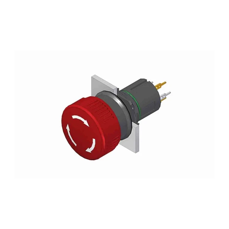 EAO 51 Series Maintained Emergency Stop Push Button, 16 mm Cutout, SPST Contact, IP65 Protection 51-256.026
