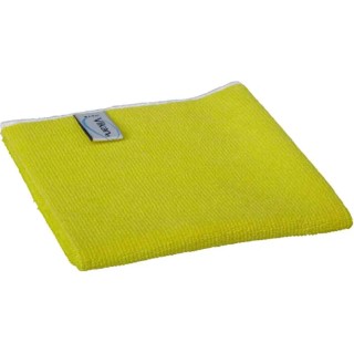 Vikan Basic Microfibre Cloth Yellow Microfibre Cloths for General Cleaning, Dry/Wet Use, Box of 5, 320 x 320 mm 691136