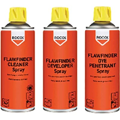 Rocol Flaw Detector Spray Set Cleaner Developer Penetrant Aerosol 300 ml FLAWFINDER 63181