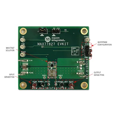 Maxim Integrated 1.6A Buck-Boost Converter Evaluation Kit 1.8V to 5.5V Input Adjustable 2.3V to 5.3V Output Voltage MAX77827