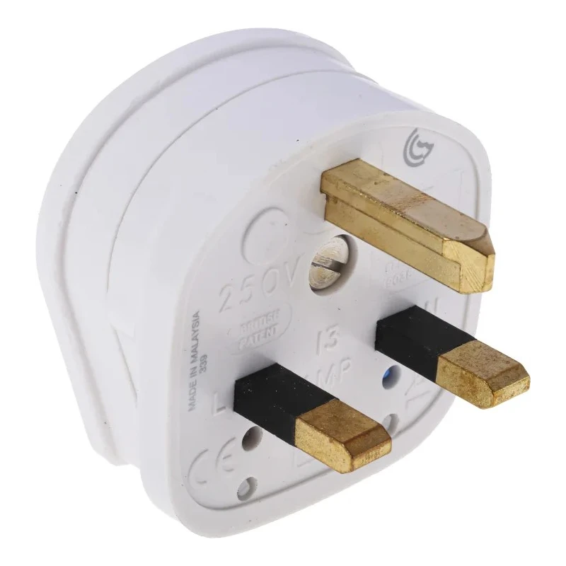 MK Electric 13A 250V UK Mains Plug White Cable Urea Formaldehyde Screw Termination 647 WHI