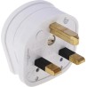 MK Electric 13A 250V UK Mains Plug White Cable Urea Formaldehyde Screw Termination 647 WHI