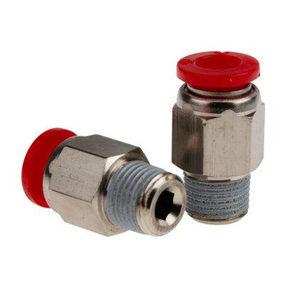 Norgren Pneufit C Series Pneumatic Threaded-to-Tube Fitting 8 mm BSP, Push In 6 mm, 10 bar, Plastic C01250618