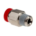 Norgren Pneufit C Series Pneumatic Threaded-to-Tube Fitting 8 mm BSP, Push In 6 mm, 10 bar, Plastic C01250618