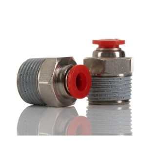 Norgren Pneufit C Series Female Pneumatic Fitting Nickel Plated Brass 3/8 in R Thread C01250638