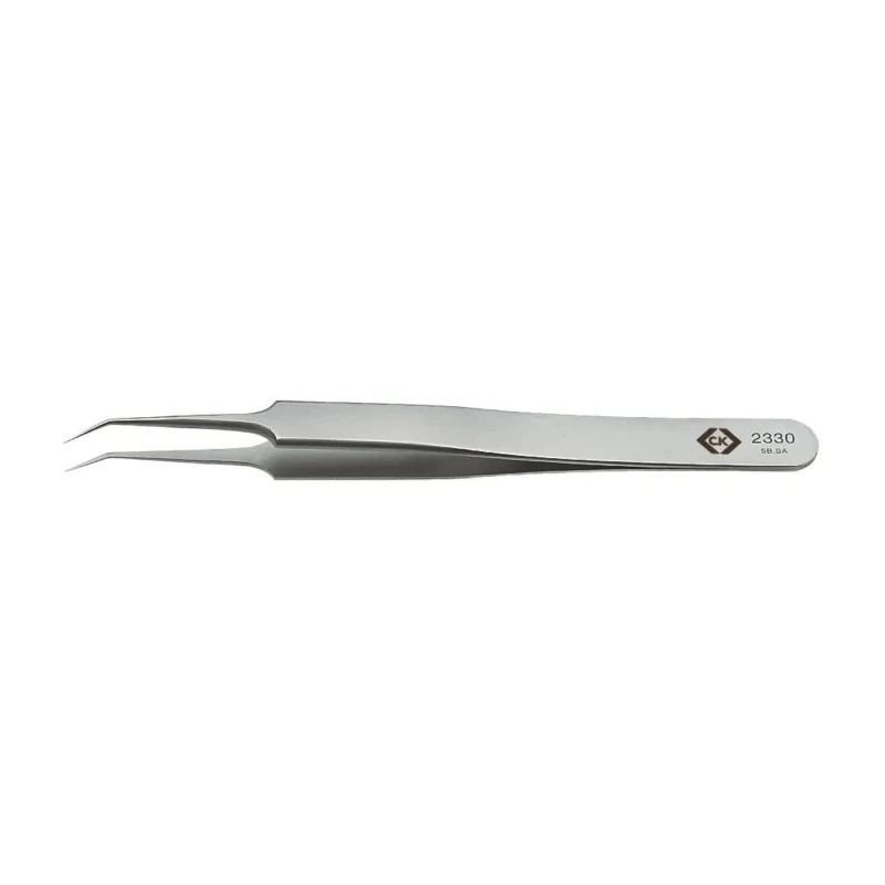 CK 110mm Stainless Steel Bent Extra Fine ESD Safe Tweezer T2330