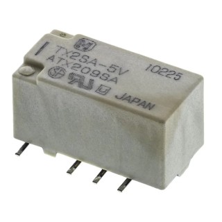 Panasonic Surface Signal Relay, 5V DC Coil Voltage, 2A Switching Current, DPDT Contact Configuration TX2SA-5V