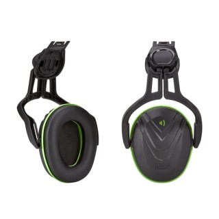 MSA Safety V-Gard Ear Shells for Helmets 28 dB Noise Reduction ANSI Approved Non-Foldable Green Black 10190356