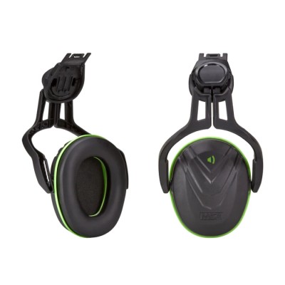 MSA Safety V-Gard Ear Shells for Helmets 28 dB Noise Reduction ANSI Approved Non-Foldable Green Black 10190356
