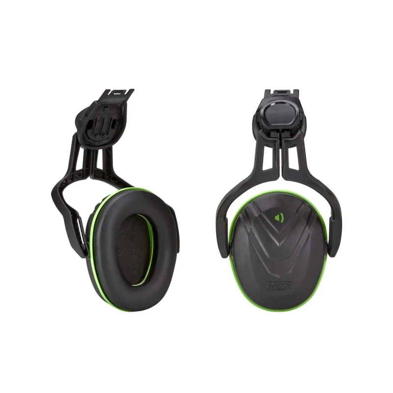 MSA Safety V-Gard Ear Shells for Helmets 28 dB Noise Reduction ANSI Approved Non-Foldable Green Black 10190356