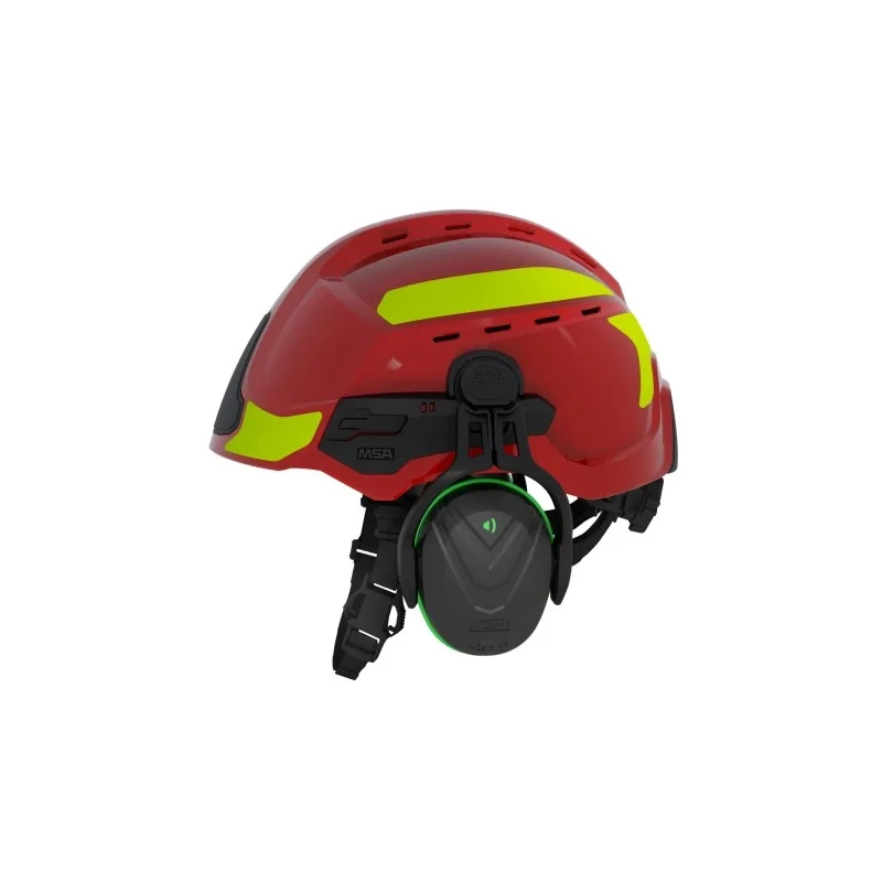 MSA Safety V-Gard Ear Shells for Helmets 28 dB Noise Reduction ANSI Approved Non-Foldable Green Black 10190356