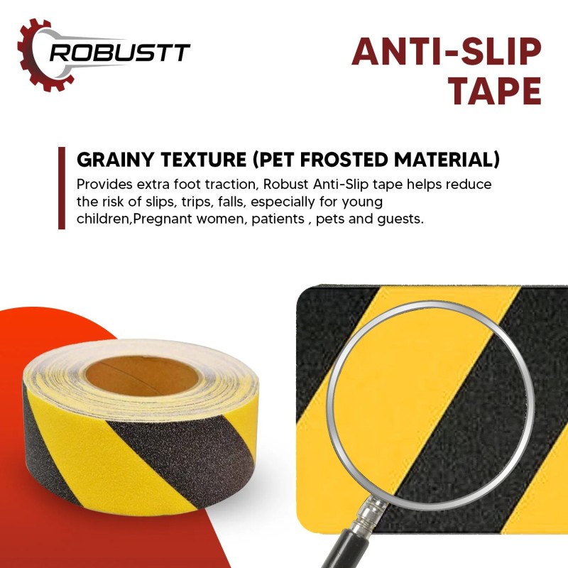 Buy Robustt Anti Skid/Slip 5mx50mm Yellow/Black Adhesive Tape