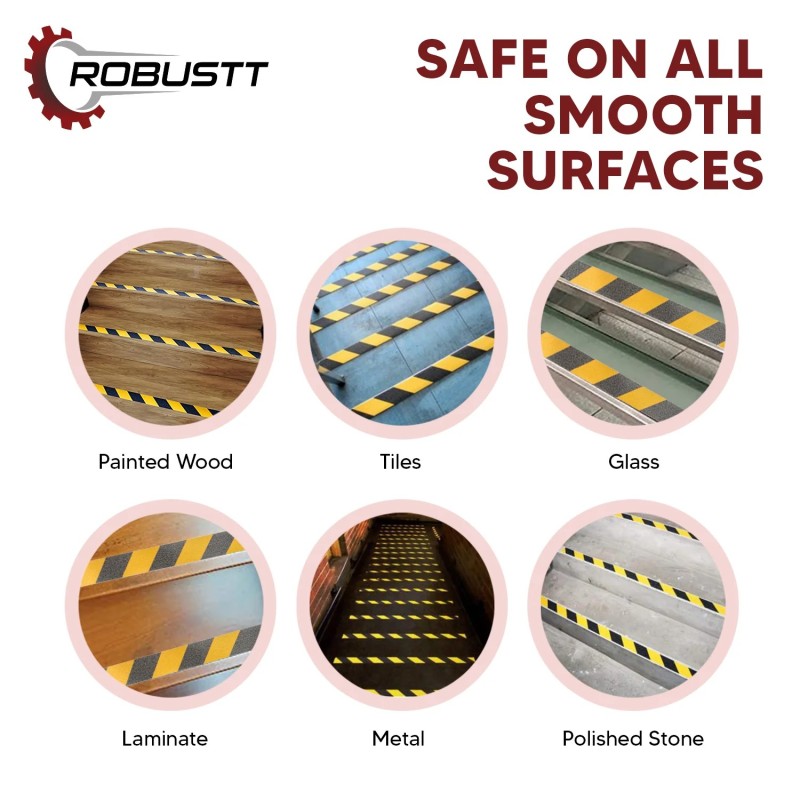 Buy Robustt Anti Skid/Slip 5mx50mm Yellow/Black Adhesive Tape