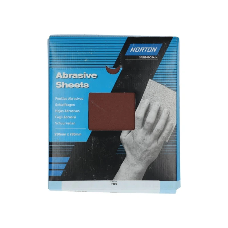 Norton Aluminium Oxide Abrasive Sheet 100 Grit Medium Grade 280 mm x 230 mm R222 63642531780