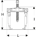 Facom Hydraulic Bearing Puller 30 t Force 100 to 530 mm 1-Piece U.330