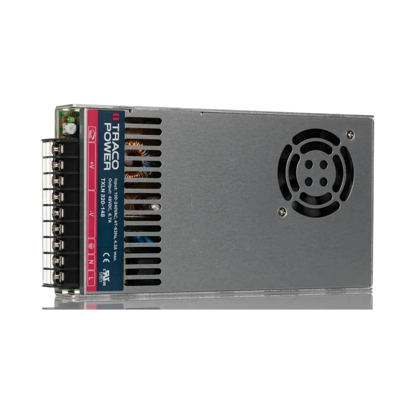 TRACOPOWER TXLN 320-148 Switching Power Supply 48V DC, 322W Power, Chassis Mount, 85-264V AC Input TXLN 320-148