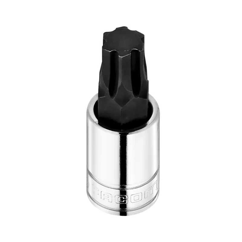 Facom 3/8 in Drive 10 mm Bit Square Socket, Bright Chrome with Phosphate Finish, 47.5mm Overall Length JTM.10GRP