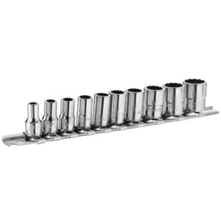 Facom 10-Piece 1/4 in Drive 12 Point Chrome Vanadium Steel Socket Set RB.40AU
