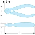 Facom Semi-Flush Side Cutter with 110mm Overall Length, 10.5mm Jaw Length, ISO and ASME Compliant 416