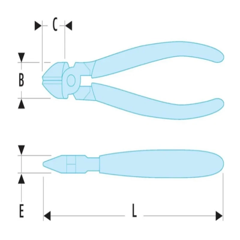 Facom Semi-Flush Side Cutter with 110mm Overall Length, 10.5mm Jaw Length, ISO and ASME Compliant 416