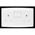 Contactum 13A White 2 Gang Switched Indoor Wall Mount Plug Socket ALF4356WHW