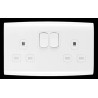 Contactum 13A White 2 Gang Switched Indoor Wall Mount Plug Socket ALF4356WHW