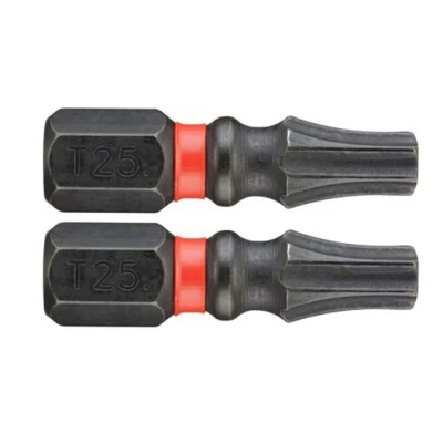 Facom Screwdriver Bit Set, 6.35 mm Drive Size, T25 Torx Tip, 47.5 mm Length, CNC Machined 2-Piece ENX.125