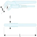 Facom Pipe Wrench 34 mm Jaw Capacity 345mm Overall Length Metal Handle 121A.1P